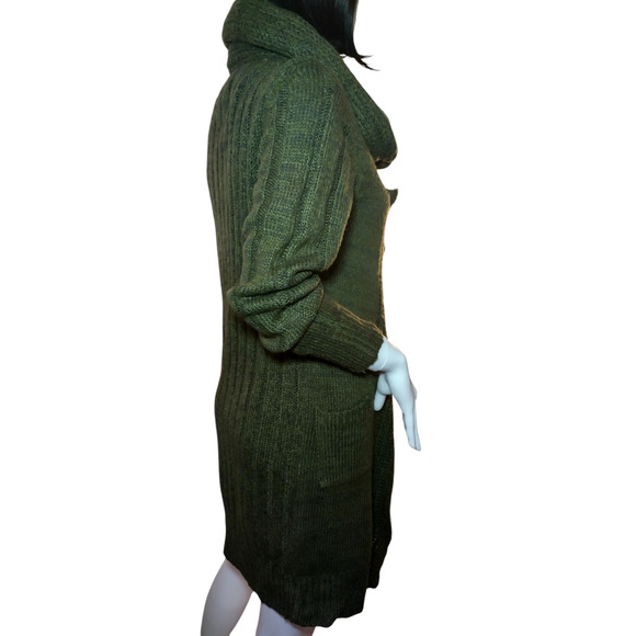 Derek Heart Womens Long Draped Sweater Blue & Green Size Medium - Picture 4 of 16